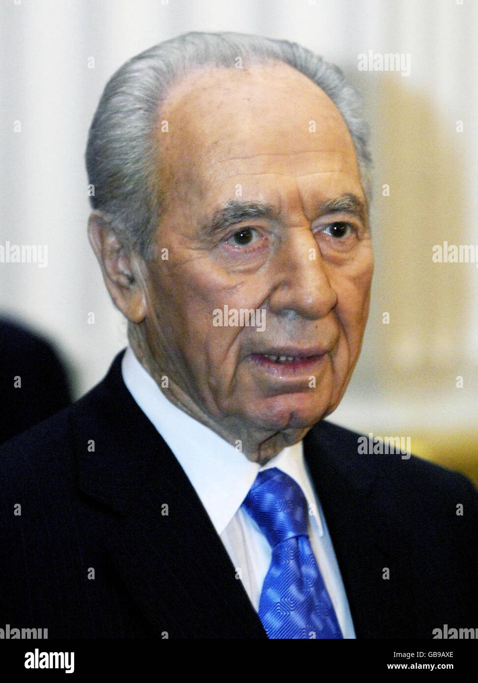 Il presidente israeliano Shimon Peres ha tenuto un discorso alla Mansion House di Londra, dopo aver ricevuto un dottorato onorario dal Kings' College di Londra. Foto Stock