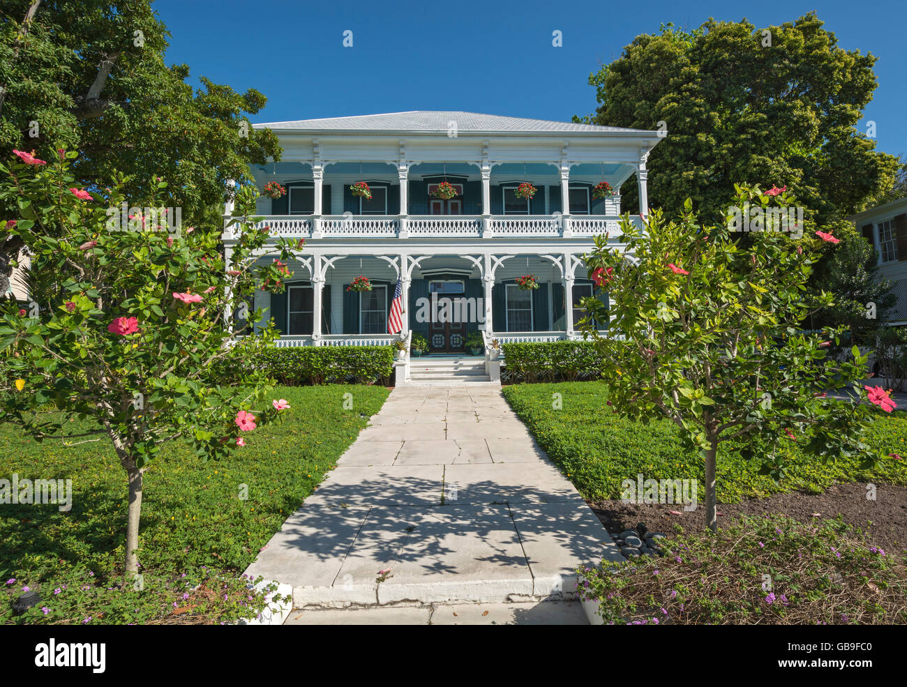 Florida, Key West, Filer House aka Freeman-Curry House, 724 Eaton San, costruito 1885, residenza privata Foto Stock