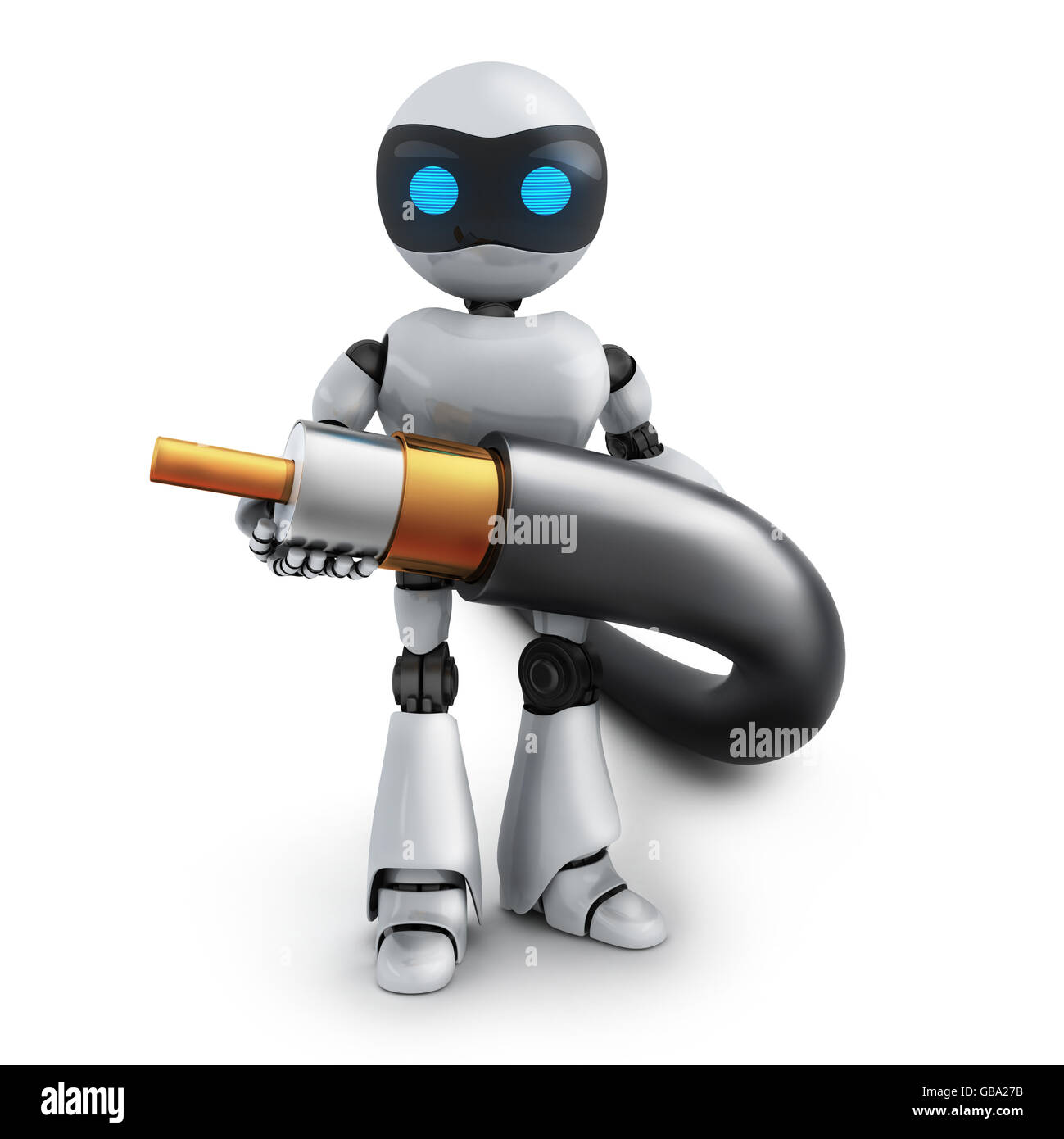 Robot e cavo (fatto in 3D rendering) Foto Stock Robot e cavo (fatto in 3D rendering) Foto Stock