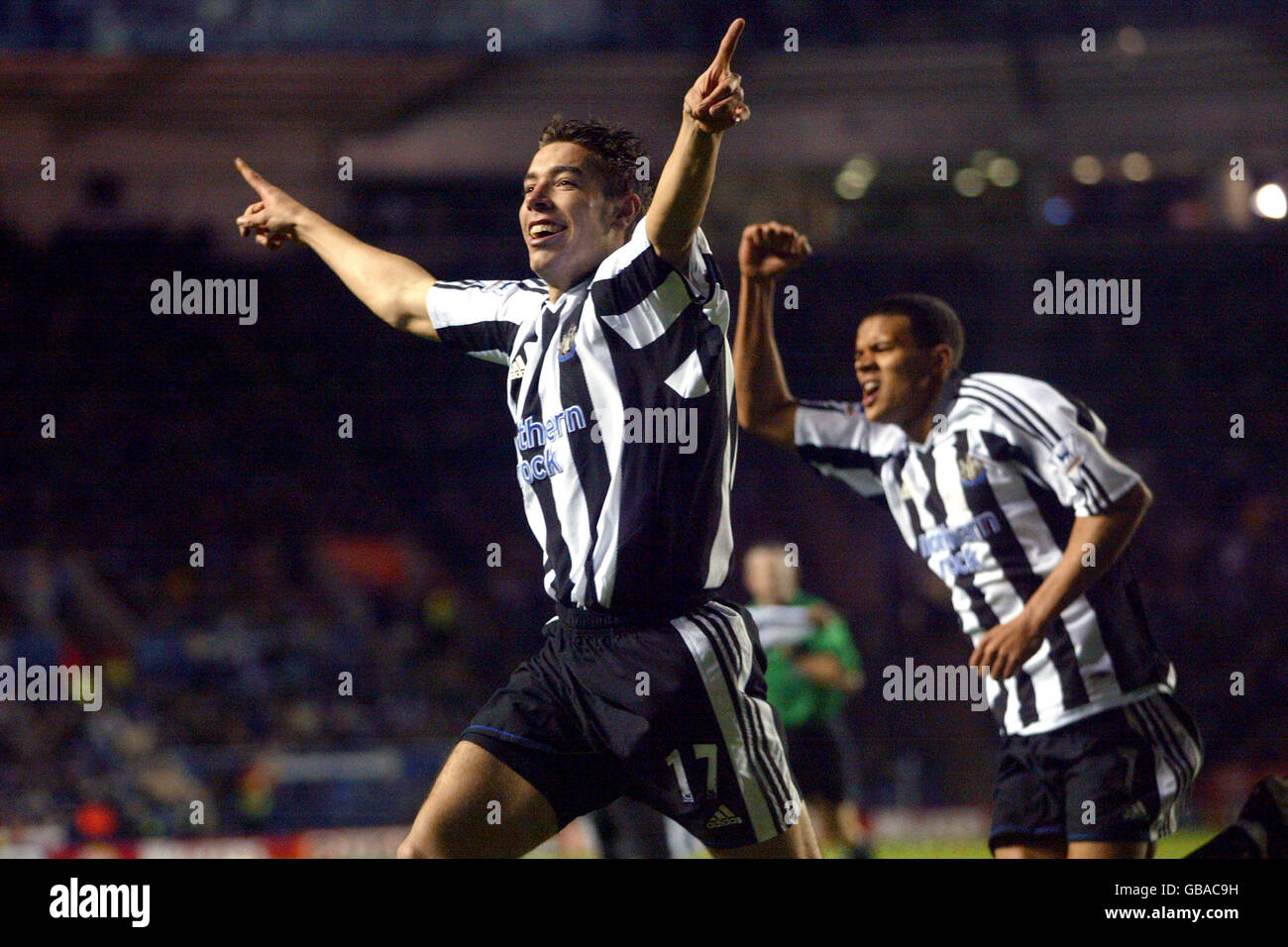 Calcio - fa Barclaycard Premiership - Leicester City / Newcastle United. Il Darren Ambrose di Newcastle United celebra il suo ultimo minuto di goal contro Leicester City Foto Stock