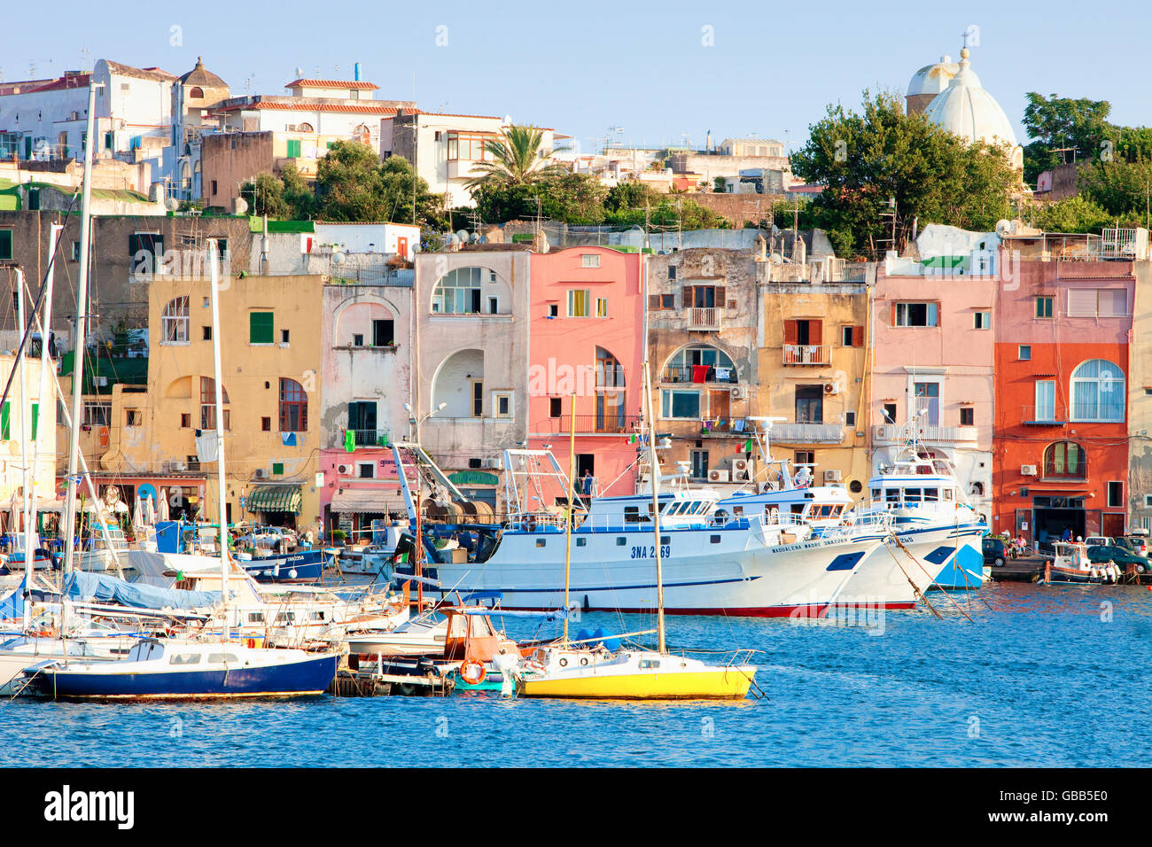 Marina Grande, Isola di Procida e della baia di Napoli, campania, Italy Foto Stock
