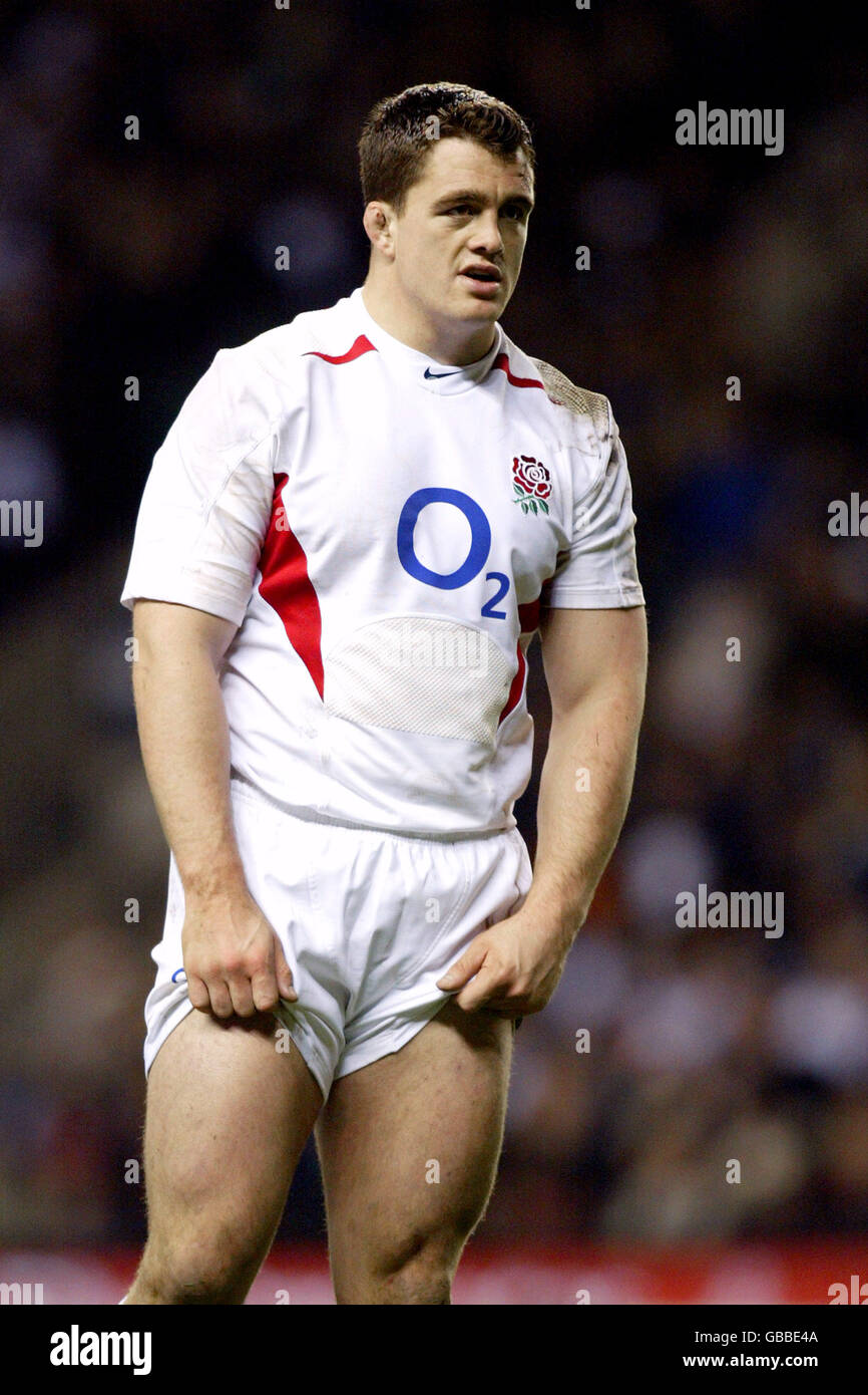 Rugby Union - Inghilterra / Nuova Zelanda Barbari. Andrew Sheridan,  Inghilterra Foto stock - Alamy