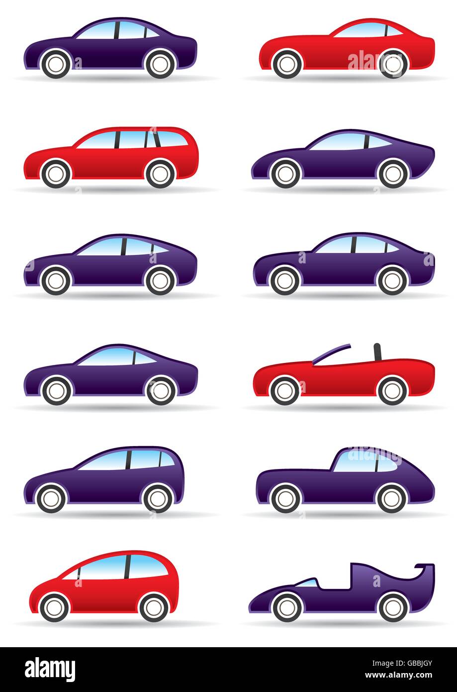 Diversi tipi di auto moderne - illustrazione vettoriale Illustrazione Vettoriale