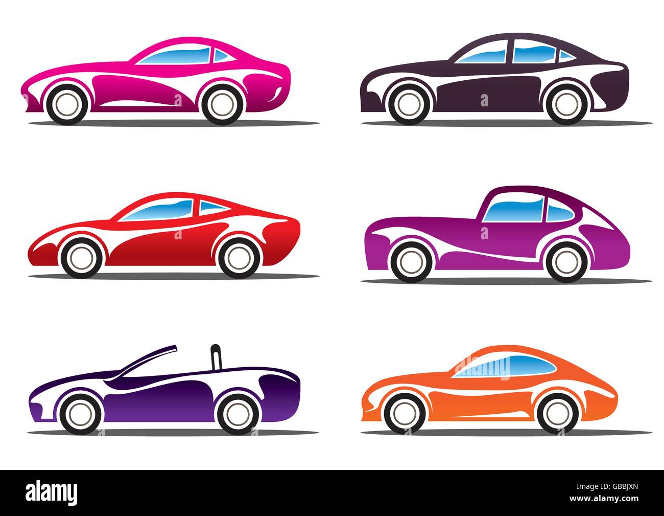 Luxury Sport cars sagome - illustrazione vettoriale Illustrazione Vettoriale