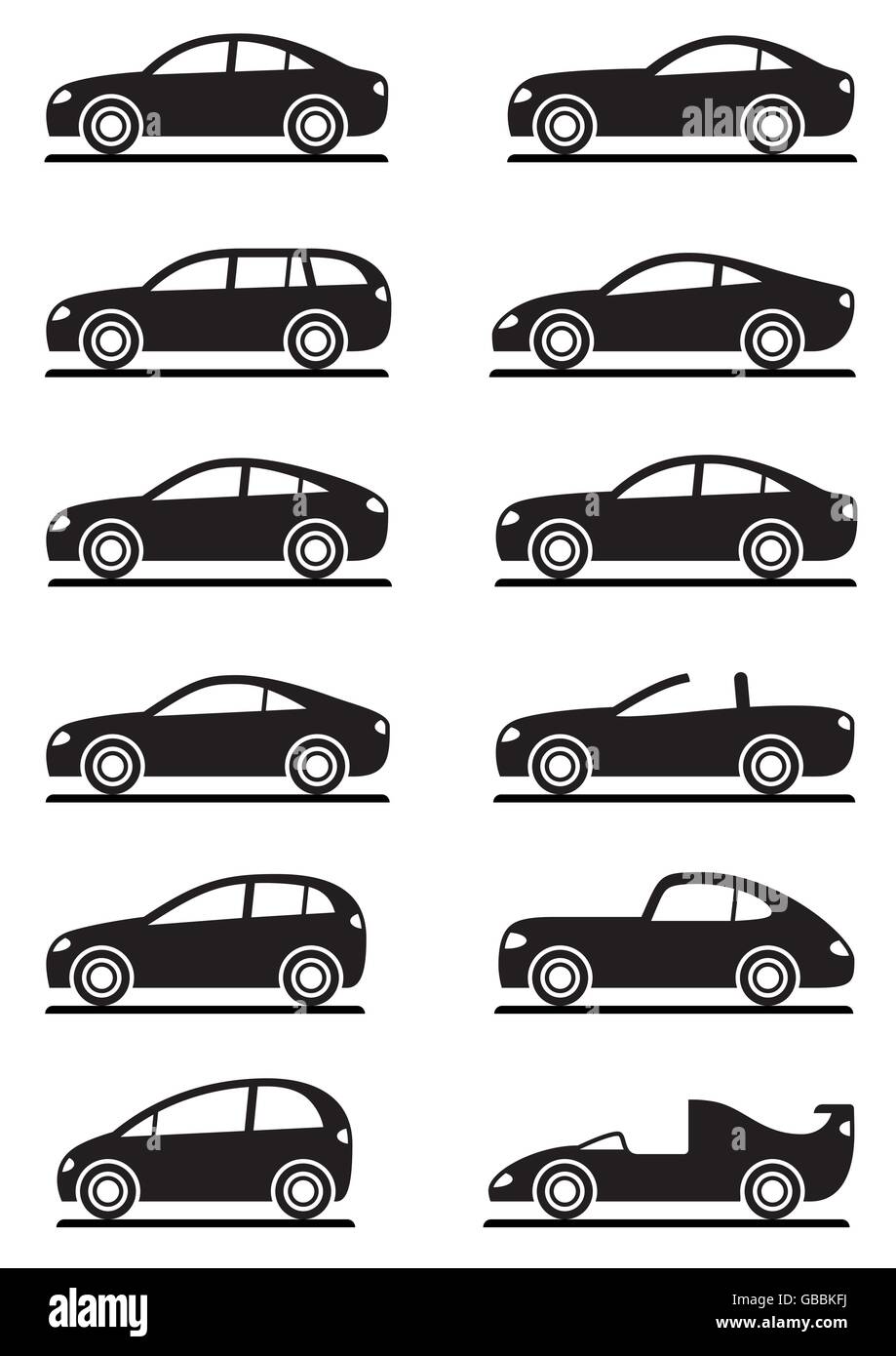 Diversi auto moderne - illustrazione vettoriale Illustrazione Vettoriale