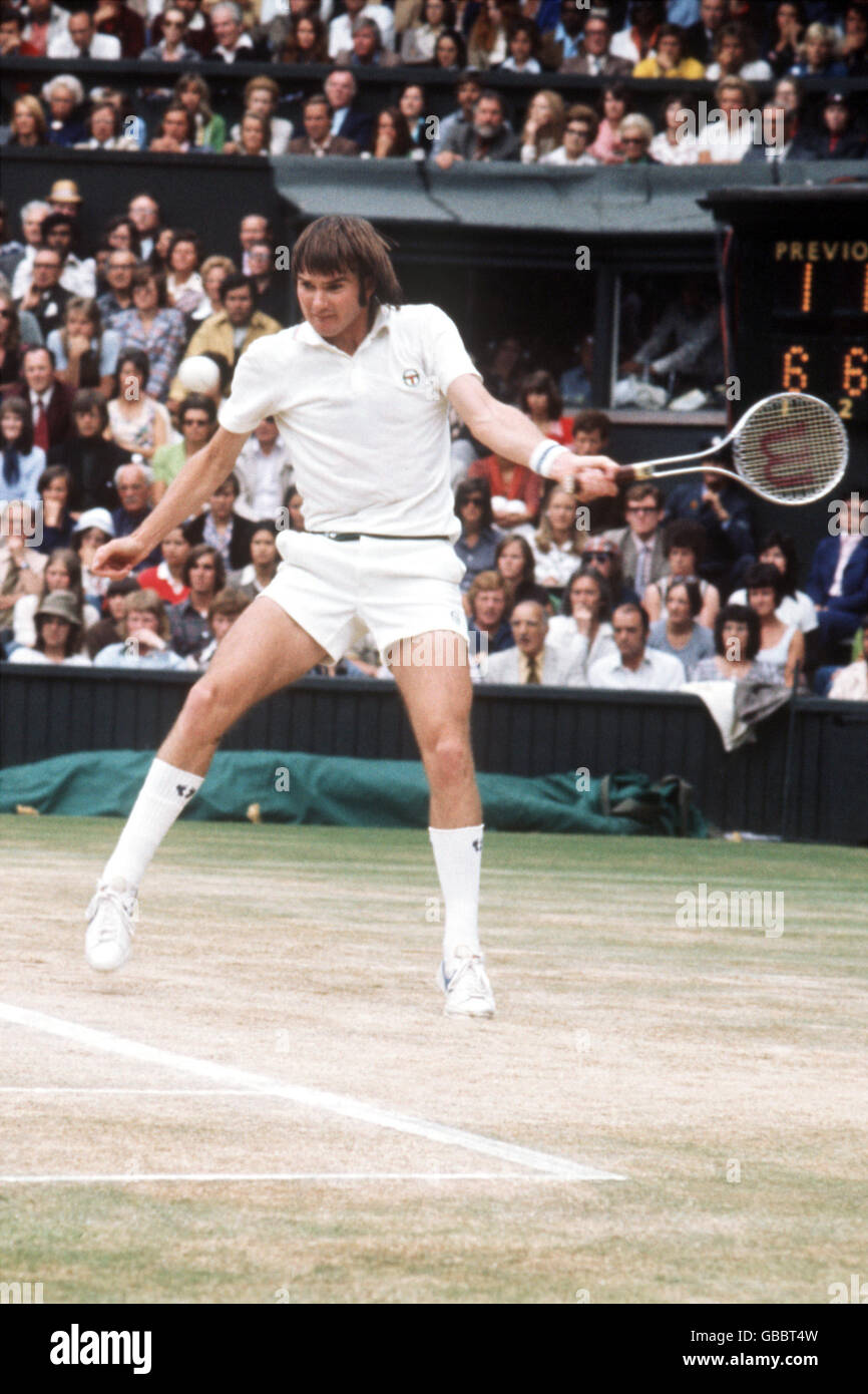 Tennis - campionati di Wimbledon - Uomini Singoli - finale - Arthur Ashe v Jimmy Connors Foto Stock
