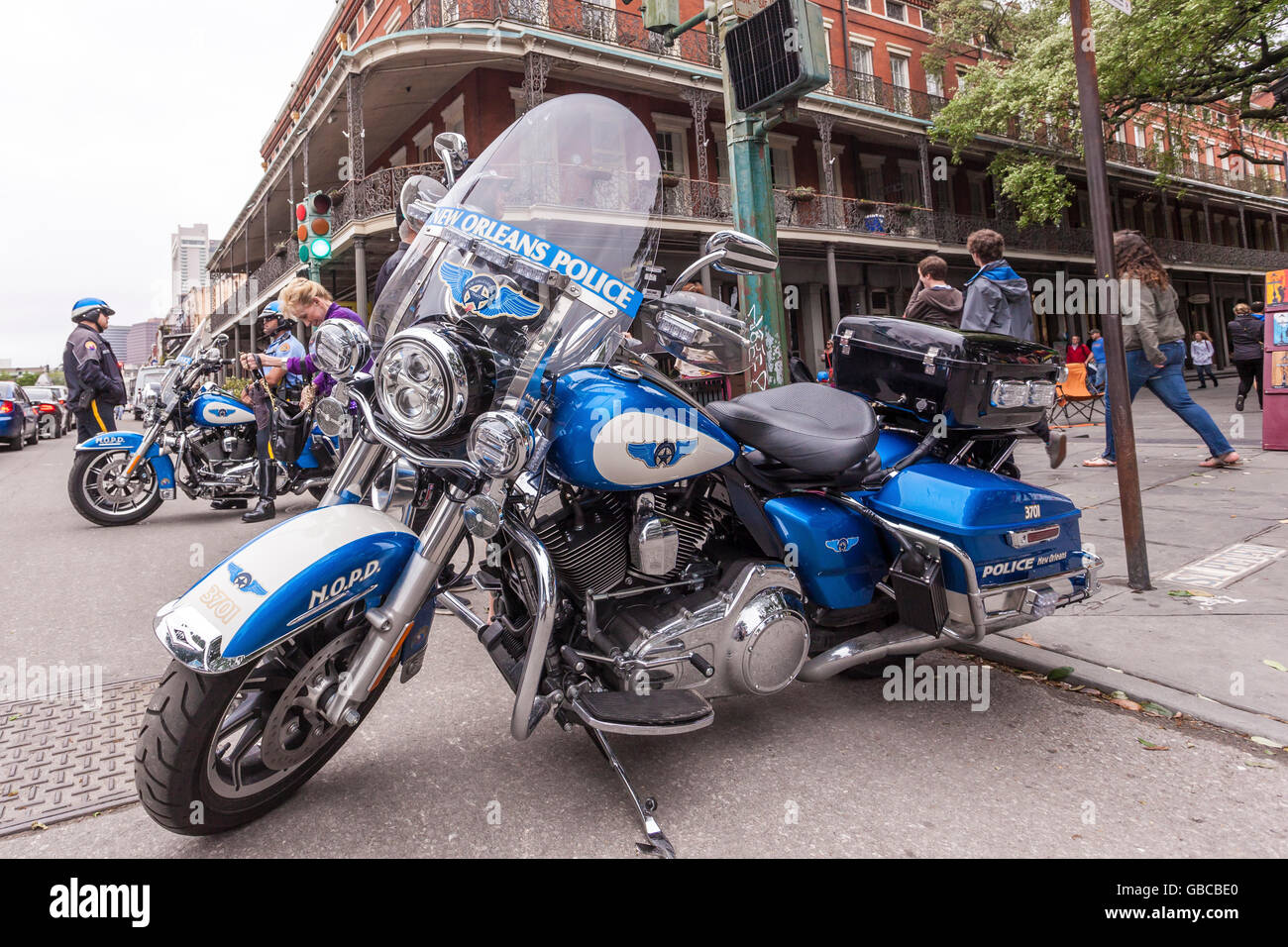 New Orleans polizia Moto Foto Stock