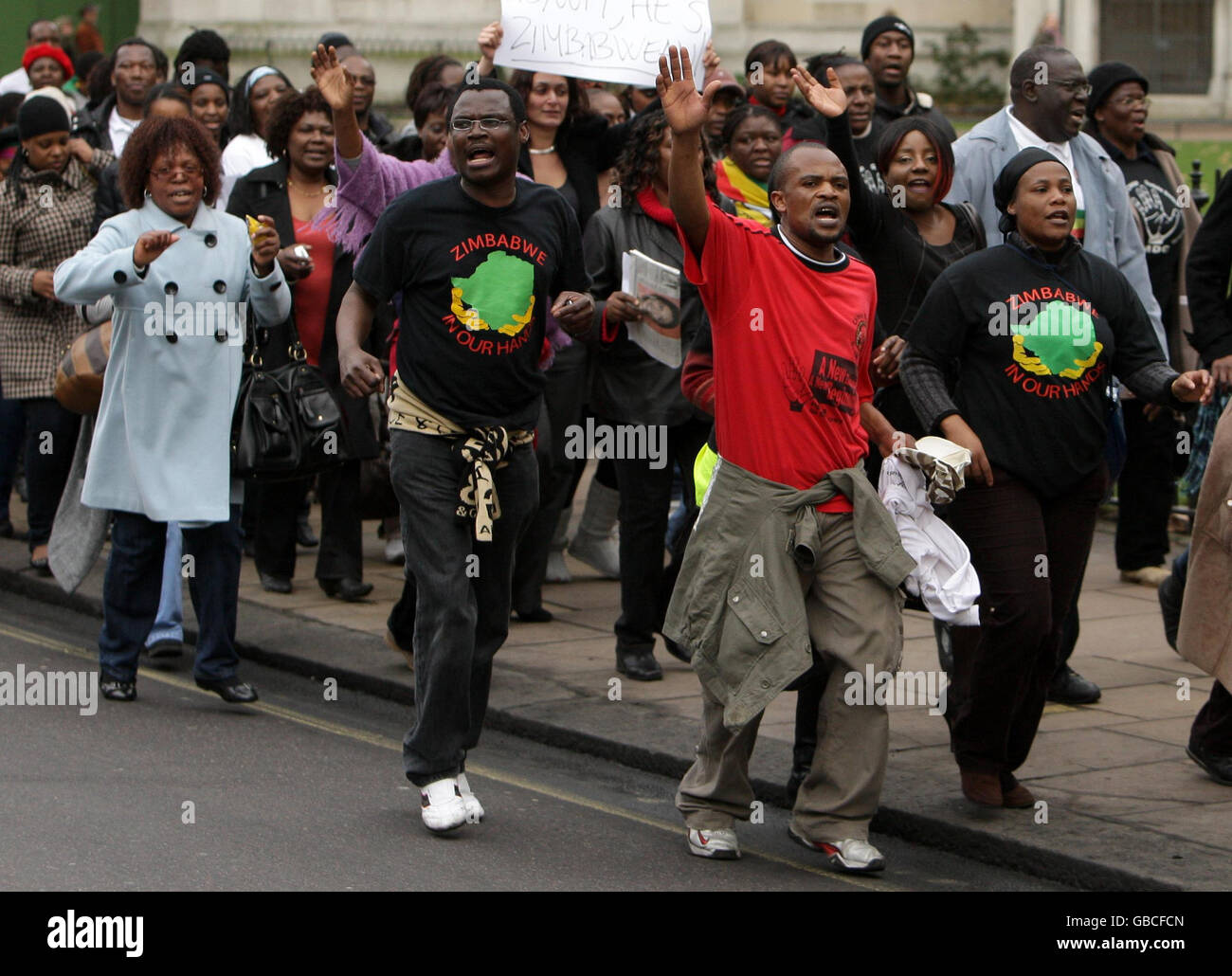 Protesta dello Zimbabwe Foto Stock