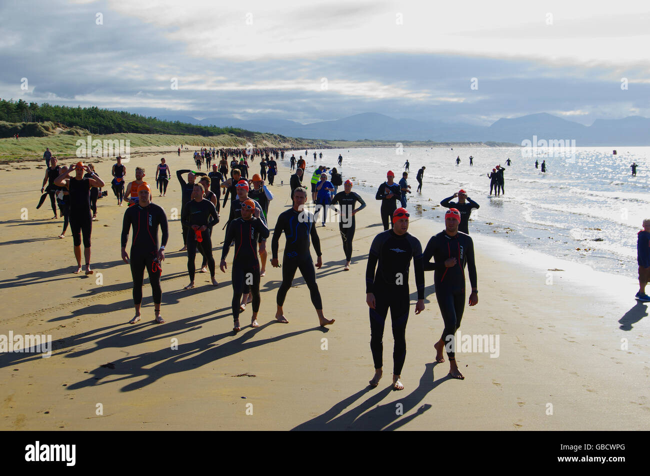 I concorrenti, Anglesey Sandman Triathlon, Foto Stock