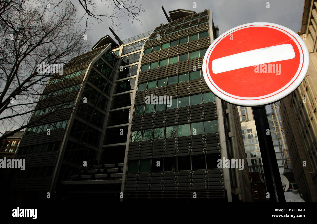 Visione generale degli uffici del Lloyds Banking Group, Gresham Street, Londra. Foto Stock