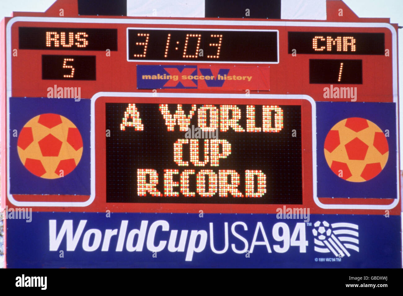 Calcio - Coppa del Mondo USA 94 - GRUPPO B - Russia v Camerun Foto Stock