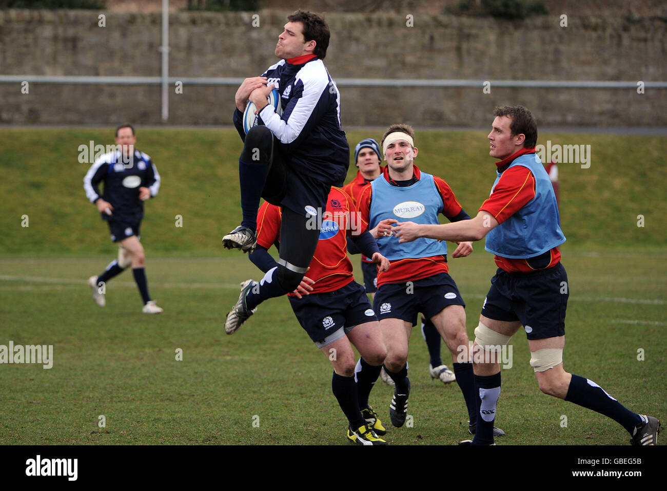 Sean Lamont della Scozia durante la sessione di allenamento al Watsonian Club di Edimburgo. Foto Stock