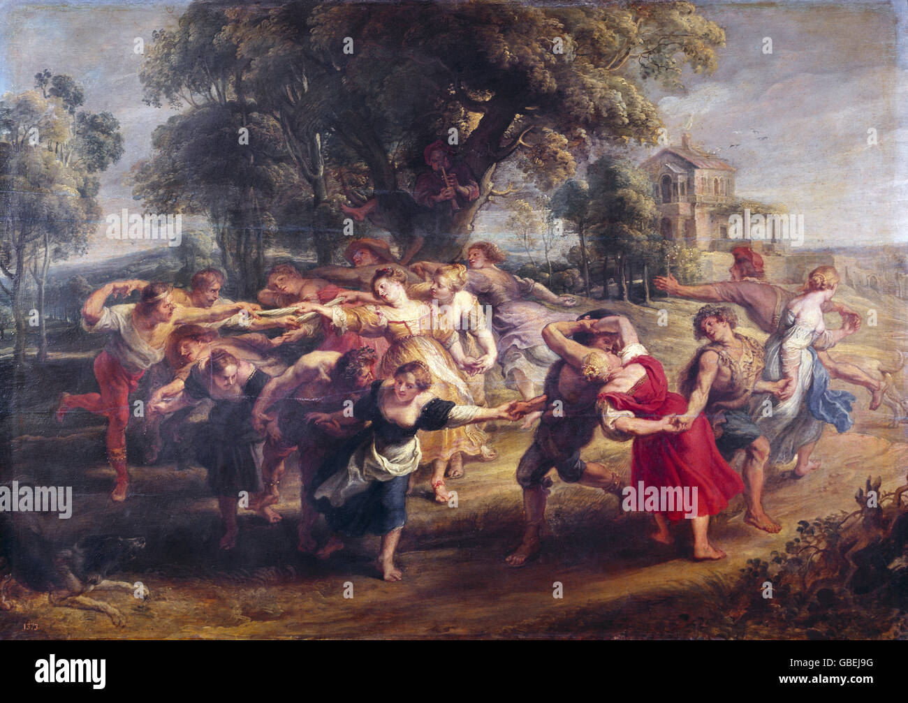 Belle arti, Rubens, Pietro Paolo (1577 - 1640), pittura, 'un contadino Dance", olio su pannello, 1636 - 1640, il Prado di Madrid, Foto Stock