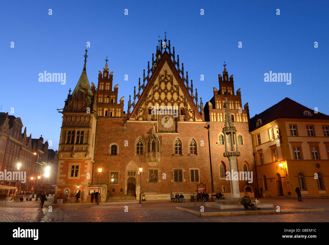 Il Rathaus, anello, Breslau, Niederschlesien, Polen Foto Stock