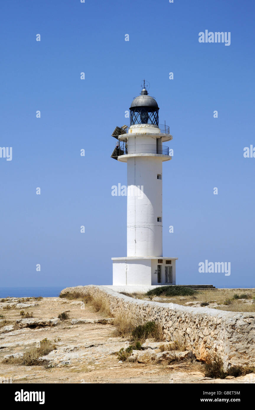 Cap de Barbaria, faro, Formentera, Pityusen, Baleari, Spagna Foto Stock