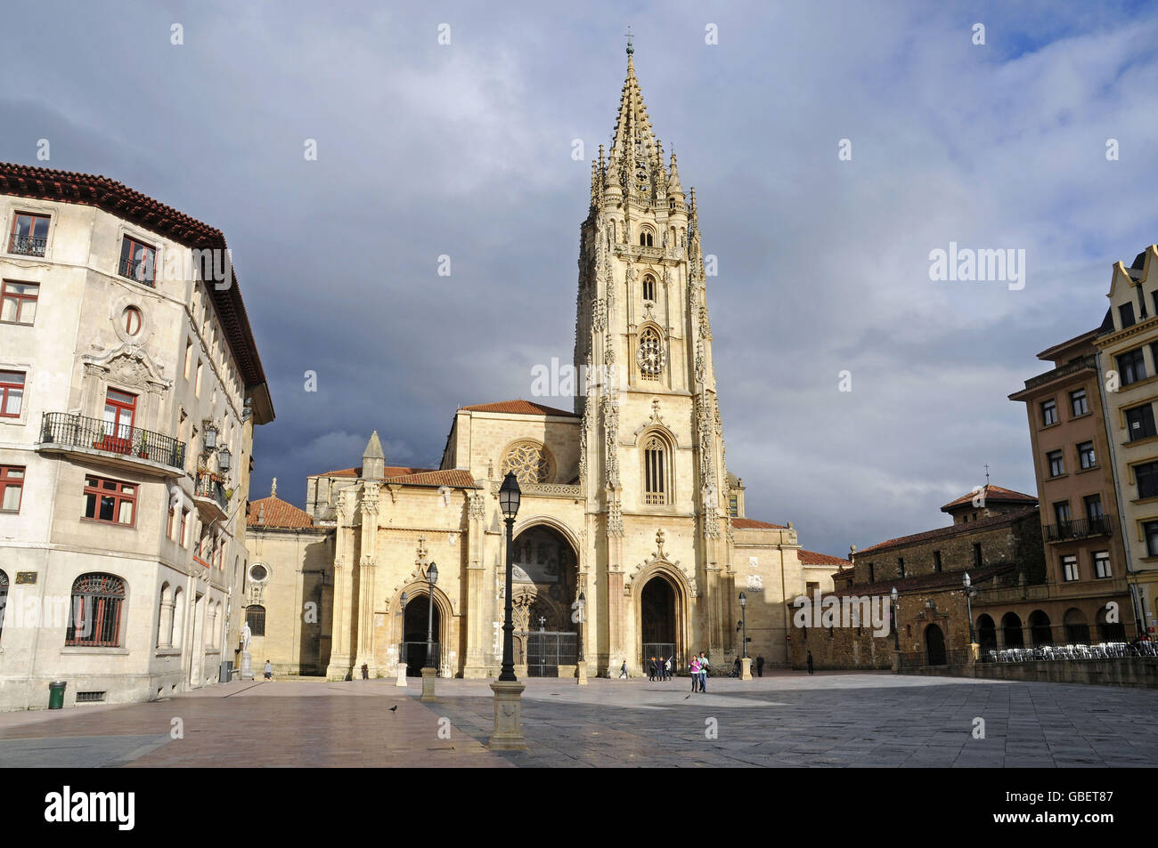San Salvador, cattedrale, Plaza Alfonso ll, quadrato, Oviedo, Asturias, Spagna Foto Stock