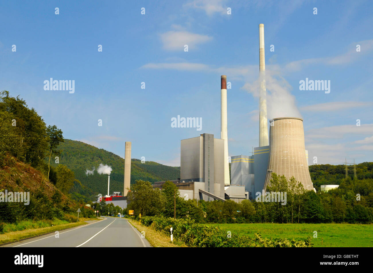 Impianto alimentato a carbone, Mark-E, Elverlingsen, Werdohl, regione di Sauerland, Nord Reno-Westfalia, Germania Foto Stock