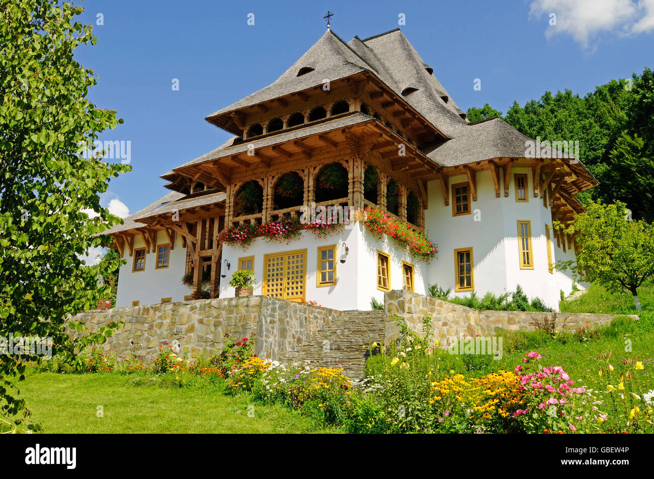 , Barsana Monastero, Maramures, Romania Foto Stock