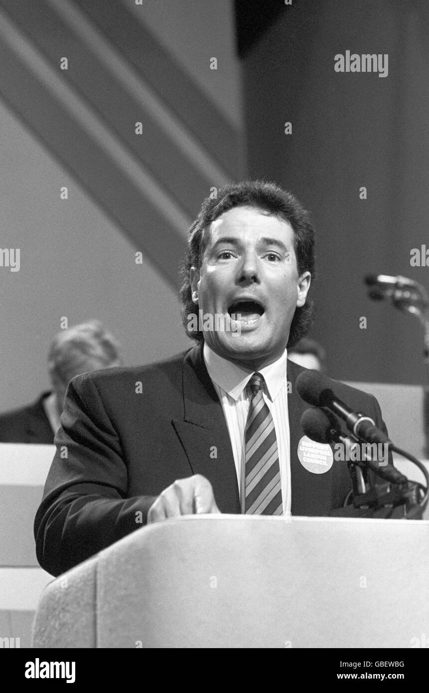 Politica inglese - Consigli locali - Consiglio di Liverpool - 1985 Foto Stock