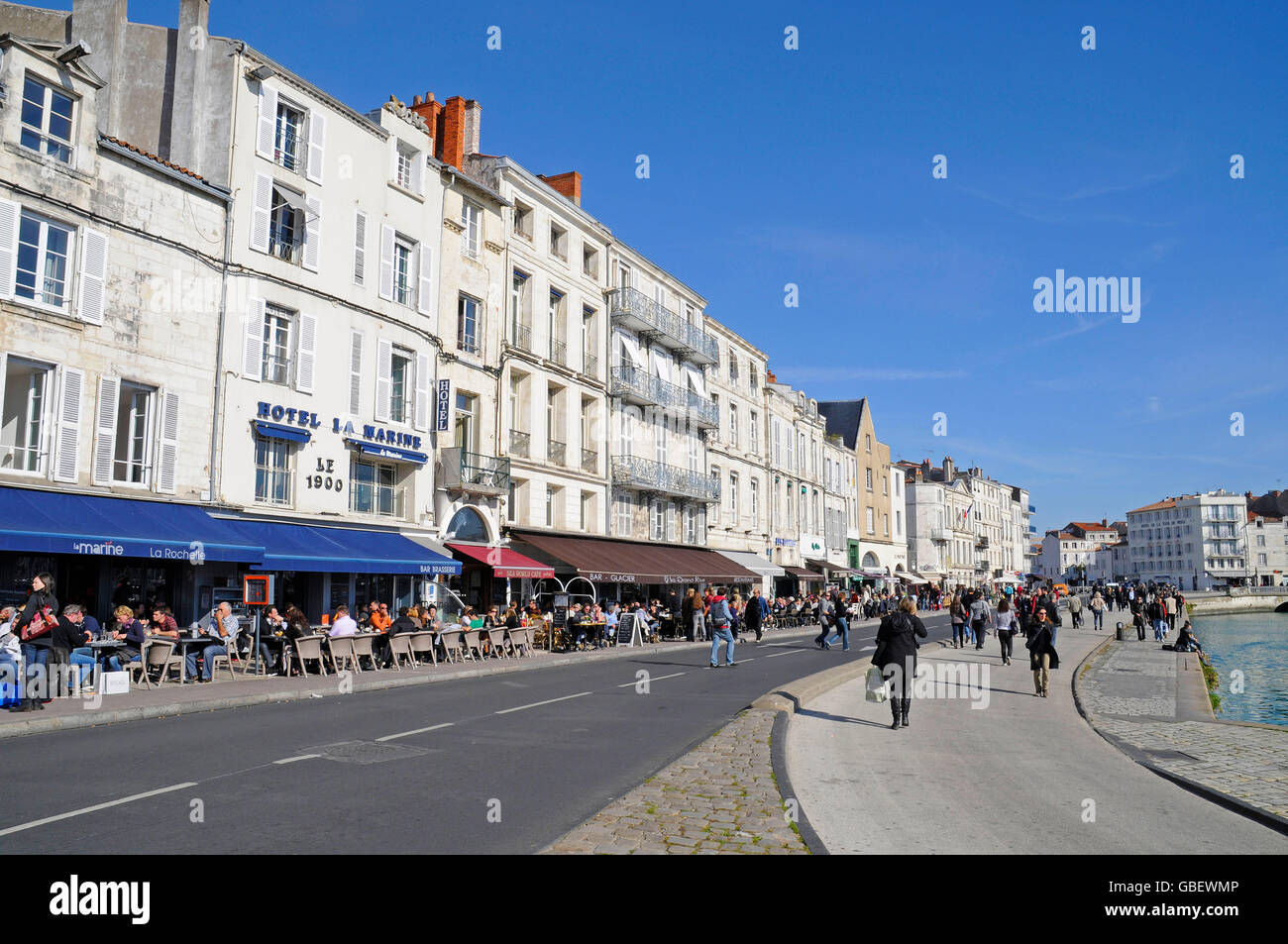 Porto, waterside promenade, La Rochelle, Departement Charente-Maritime, Poitou-Charentes, Francia Foto Stock