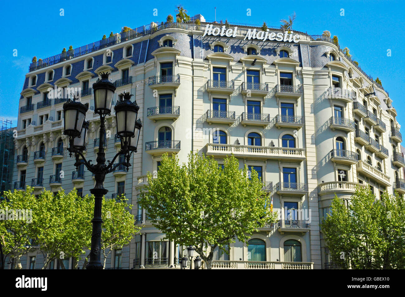 Hotel Majestic, strada dello shopping Passeig de Gracia, Barcellona, in Catalogna, Spagna / Catalunya, Cataluna Foto Stock