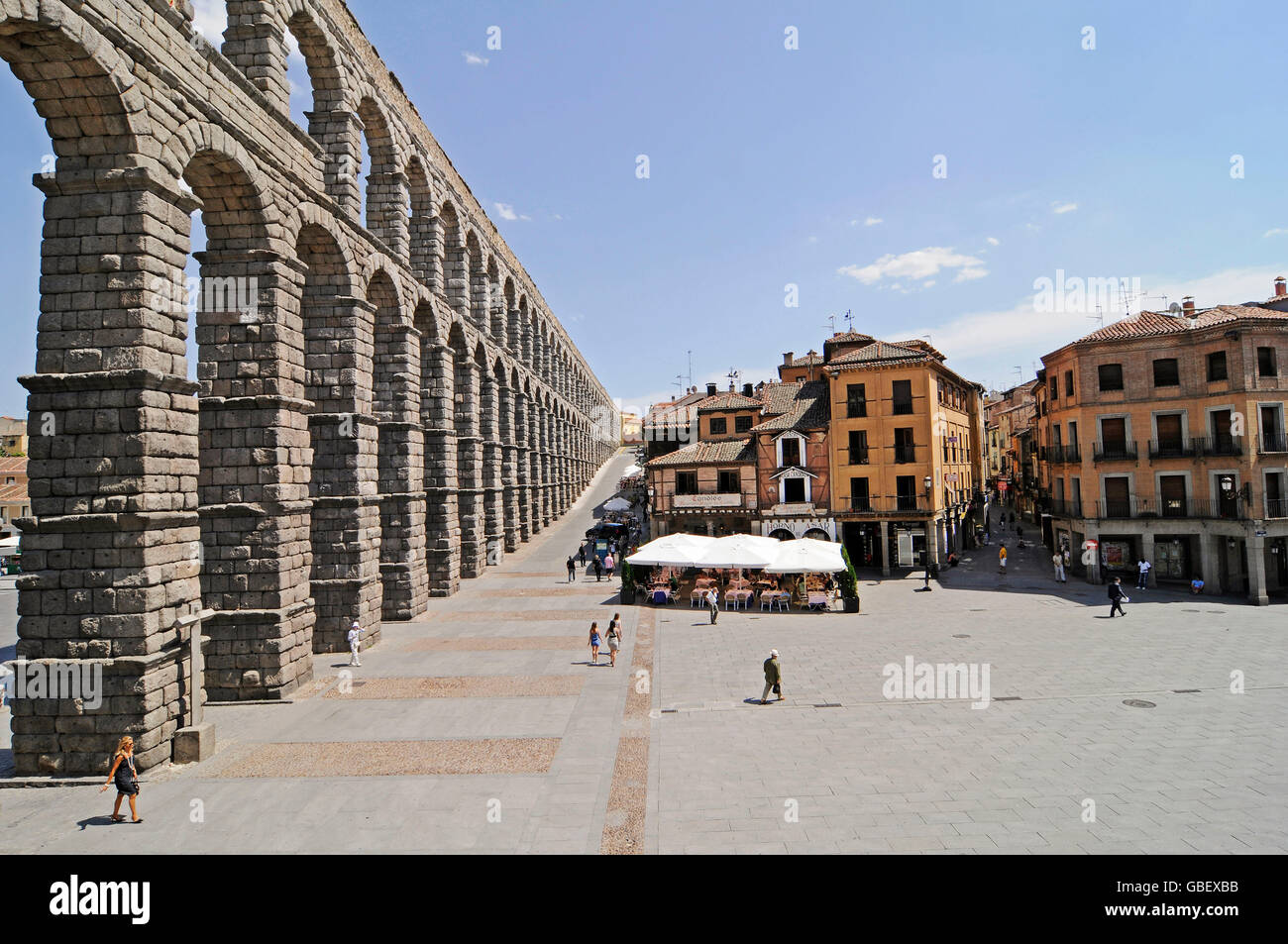 Acquedotto romano di Segovia, Castilla y León, Spagna Foto Stock