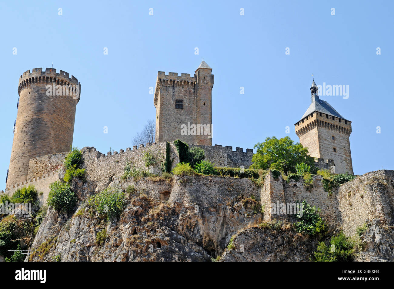 Chateau Comtal, Castello, museo, Foix, Midi-Pirenei, Dipartimento Ariège, Francia Foto Stock