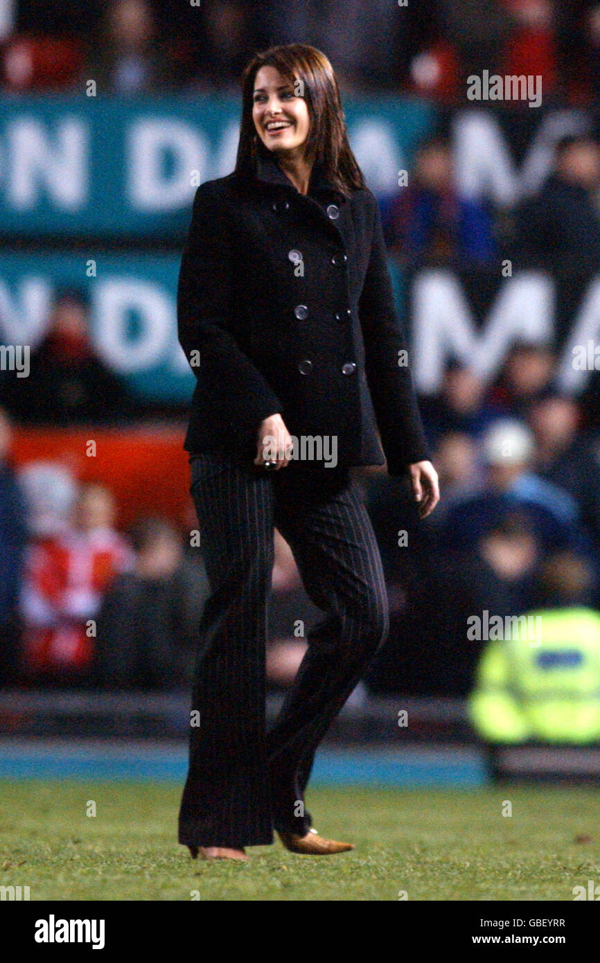 Calcio - fa Barclaycard Premiership - Manchester United / Charlton Athletic. Kirsty Gallacher, giornalista di Sky Television Foto Stock