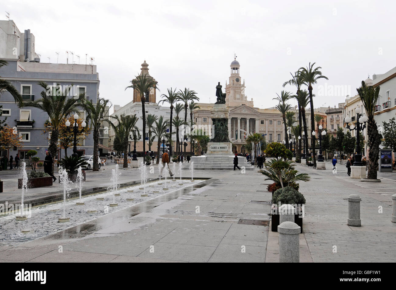 Plaza de San Juan de Dios, alla piazza del municipio, Cadiz, Provincia di Cadice, Costa del Luz, Andalusia, Spagna, Europa Foto Stock