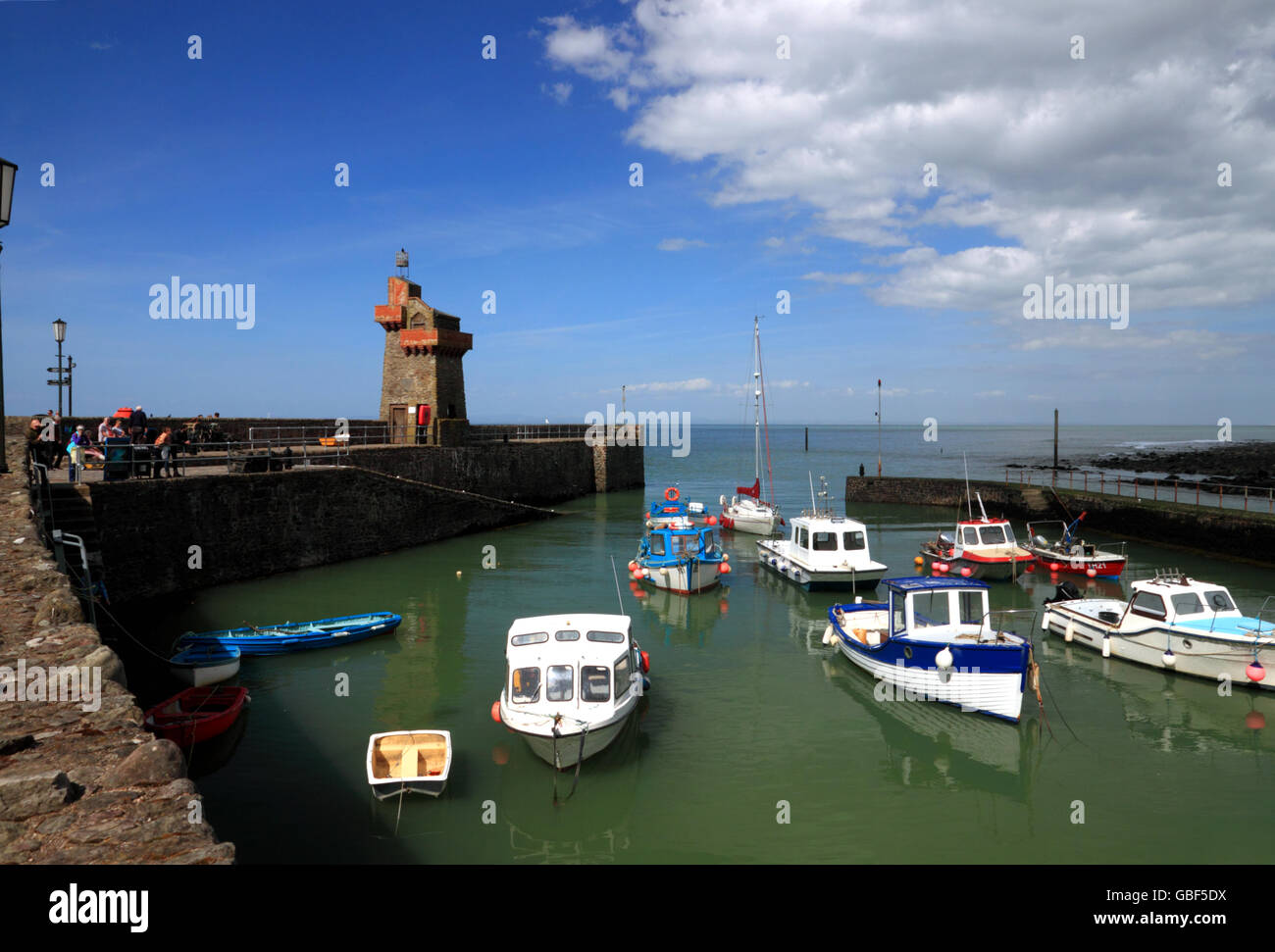 Torre renano e Harbour, Lynmouth, Devon. Foto Stock