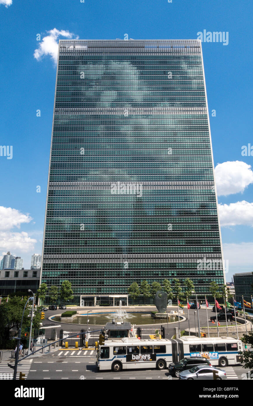 Sede centrale delle Nazioni Unite Building di New York City Foto Stock