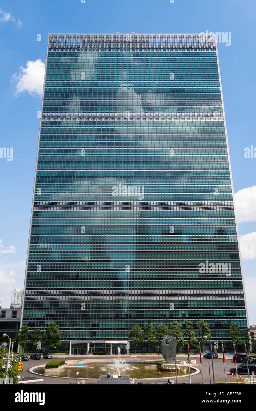 Sede centrale delle Nazioni Unite Building di New York City Foto Stock