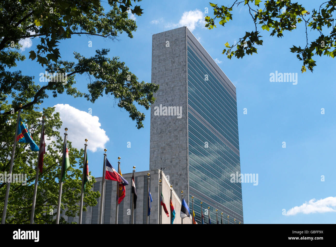 Sede centrale delle Nazioni Unite Building di New York City Foto Stock