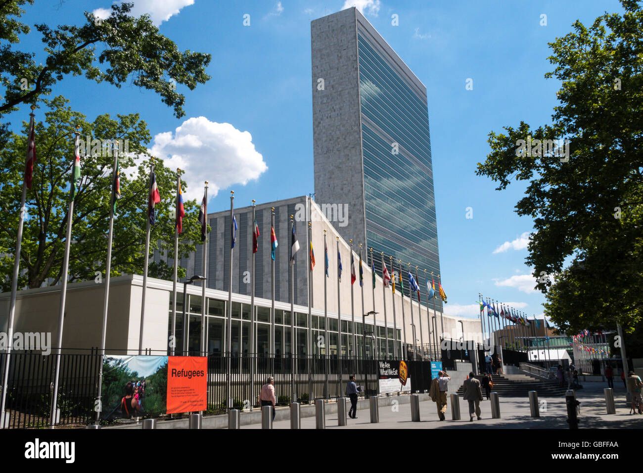 Sede centrale delle Nazioni Unite Building di New York City Foto Stock