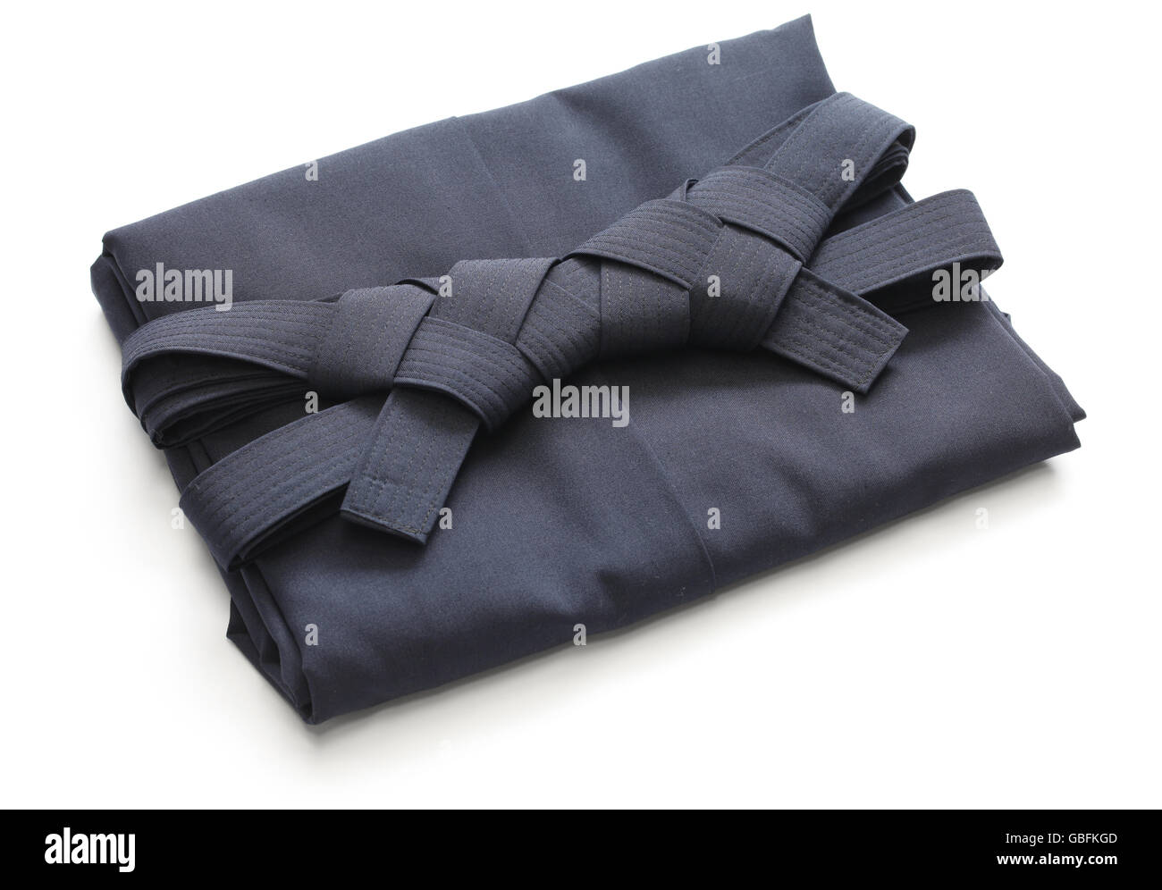 Ripiegate aikido hakama , giapponese arti marziali uniforme Foto Stock