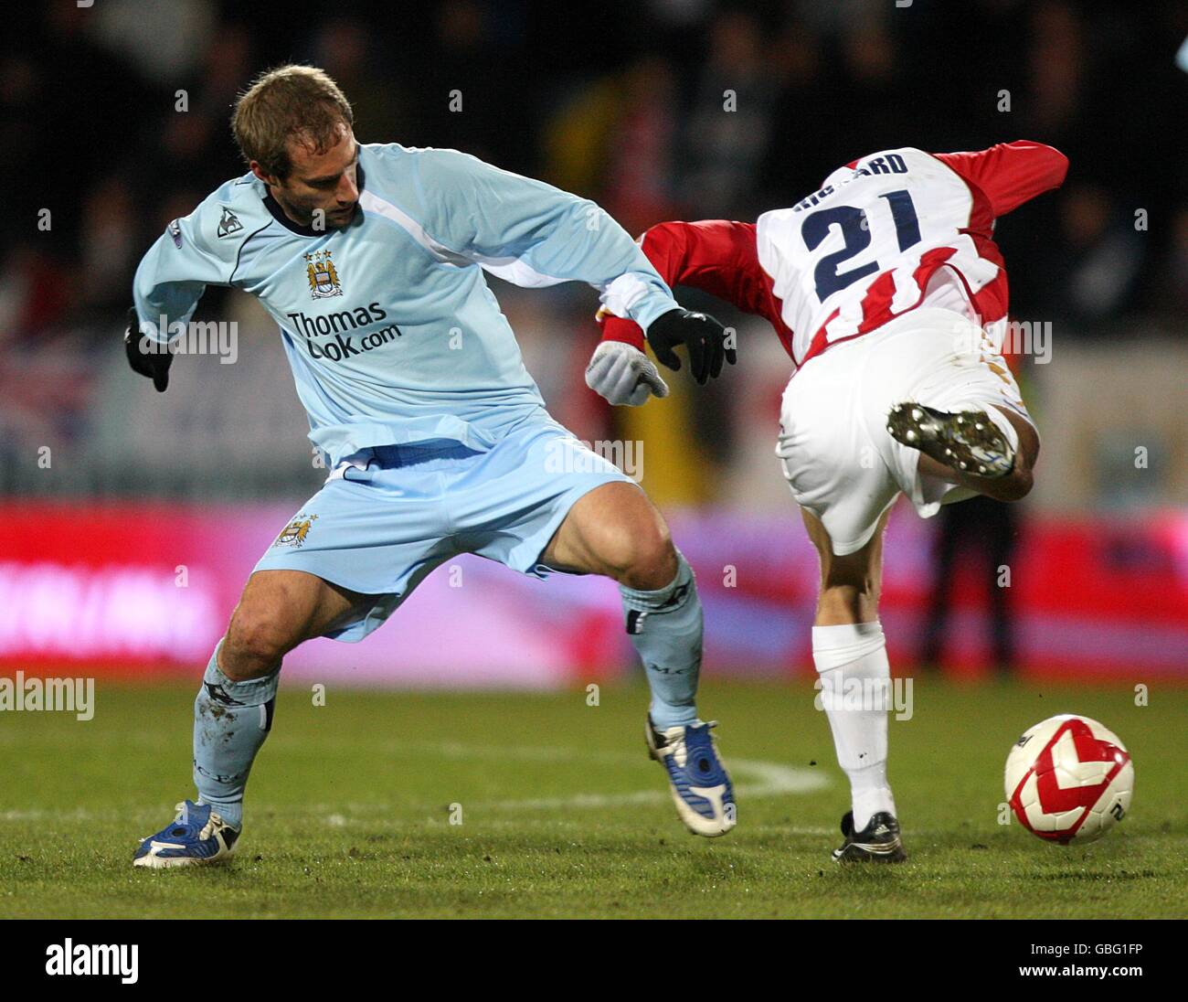 Calcio - Coppa UEFA - Round di 16 - Seconda tappa - AaB Aalborg v Manchester City - Aalborg Stadion Foto Stock