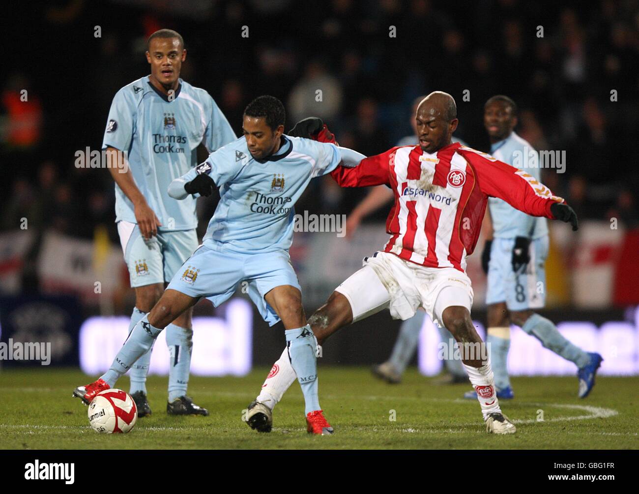 Calcio - Coppa UEFA - Round di 16 - Seconda tappa - AaB Aalborg v Manchester City - Aalborg Stadion Foto Stock