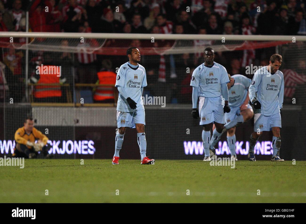 Calcio - Coppa UEFA - Round di 16 - Seconda tappa - AaB Aalborg v Manchester City - Aalborg Stadion Foto Stock