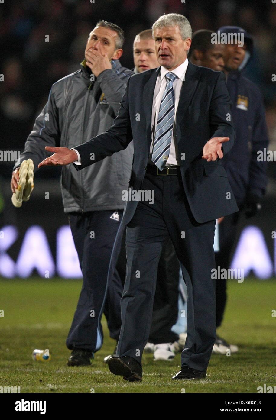 Calcio - Coppa UEFA - Round di 16 - Seconda tappa - AaB Aalborg v Manchester City - Aalborg Stadion Foto Stock