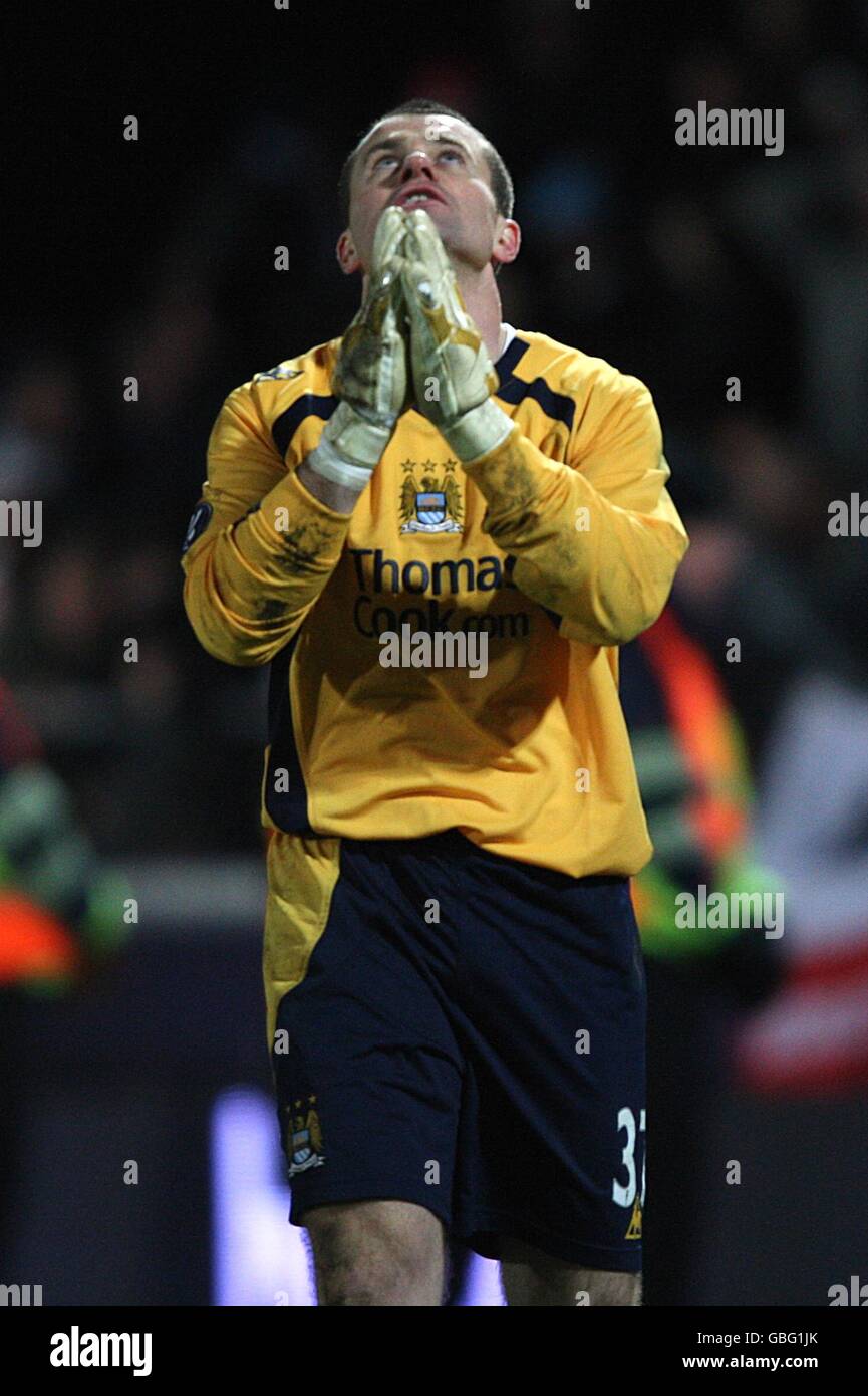 Calcio - Coppa UEFA - Round di 16 - Seconda tappa - AaB Aalborg v Manchester City - Aalborg Stadion Foto Stock