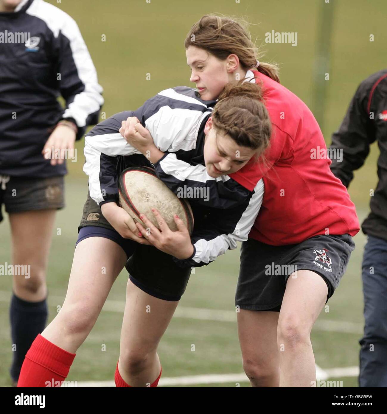 Jemma Forsythe della Scozia durante una sessione di allenamento al Lasswade RFC di Edimburgo. Foto Stock