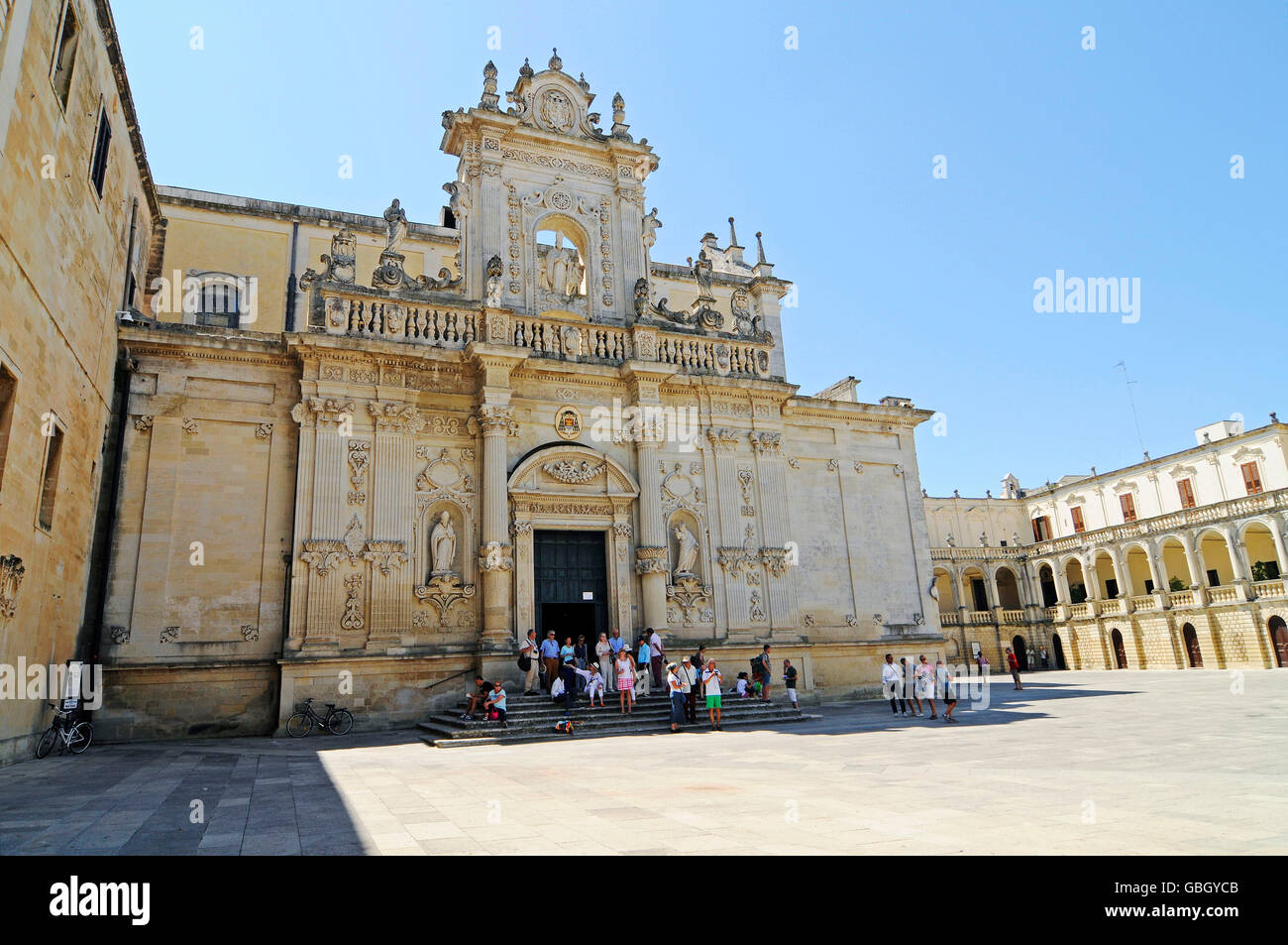La cattedrale, Piazza Duomo, Piazza, Lecce, Puglia, Italia Foto Stock