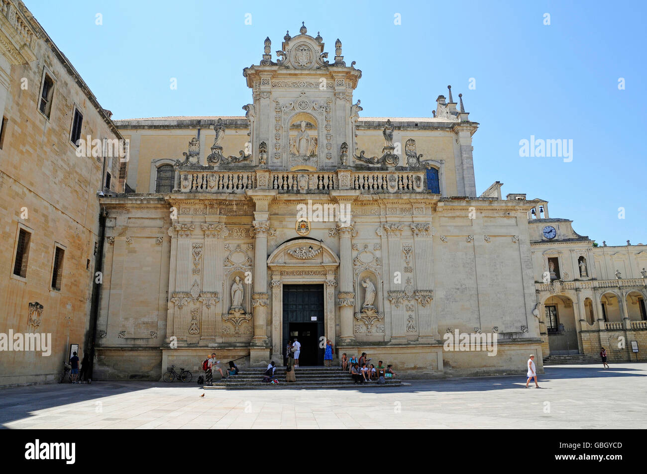 La cattedrale, Piazza Duomo, Piazza, Lecce, Puglia, Italia Foto Stock