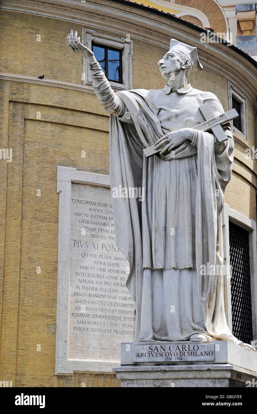 San Carlo, memorial, chiesa di San Carlo al Corso, Piazza Augusto Imperatore, quadrato, Roma, lazio, Italy Foto Stock