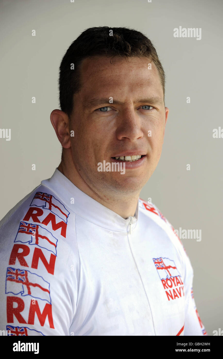 Bobbleigh - Combined Services Bobsleigh and Skeleton Inter Services Championships - Cesana - Torino. John Jackson (Royal Navy) driver GB2 Foto Stock