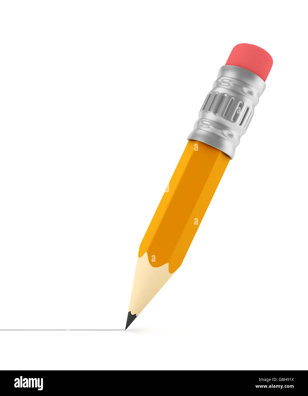 Piccola matita appuntita dal disegno di una linea Foto stock - Alamy