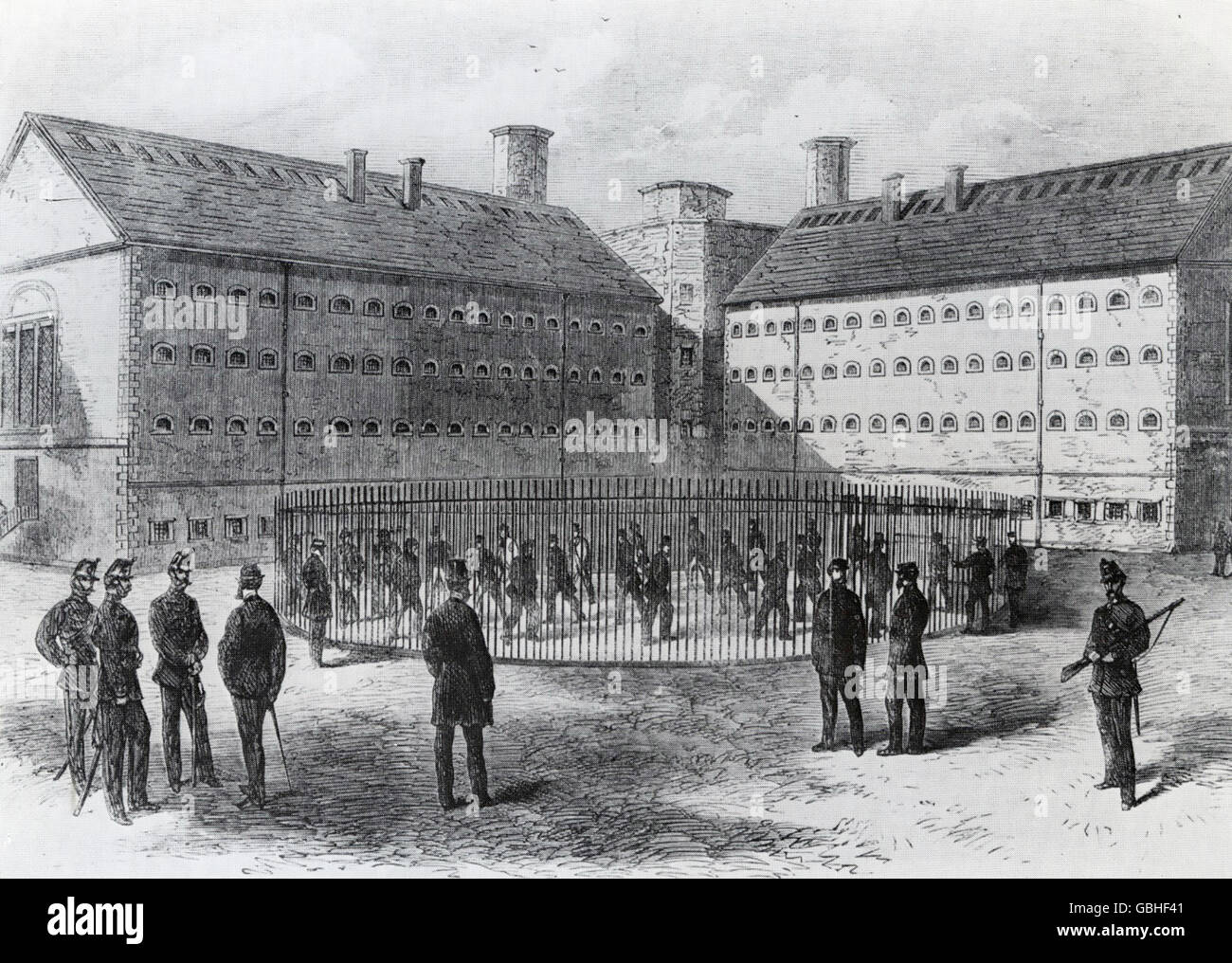 Il penitenziario di Mountjoy, Dublino, circa 1870 Foto Stock