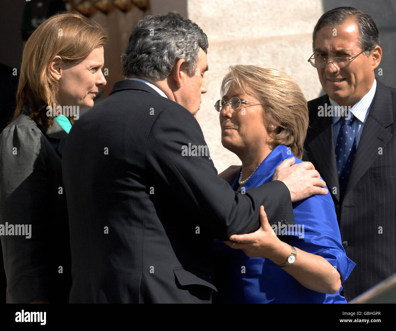 Gordon Brown in Cile Foto Stock