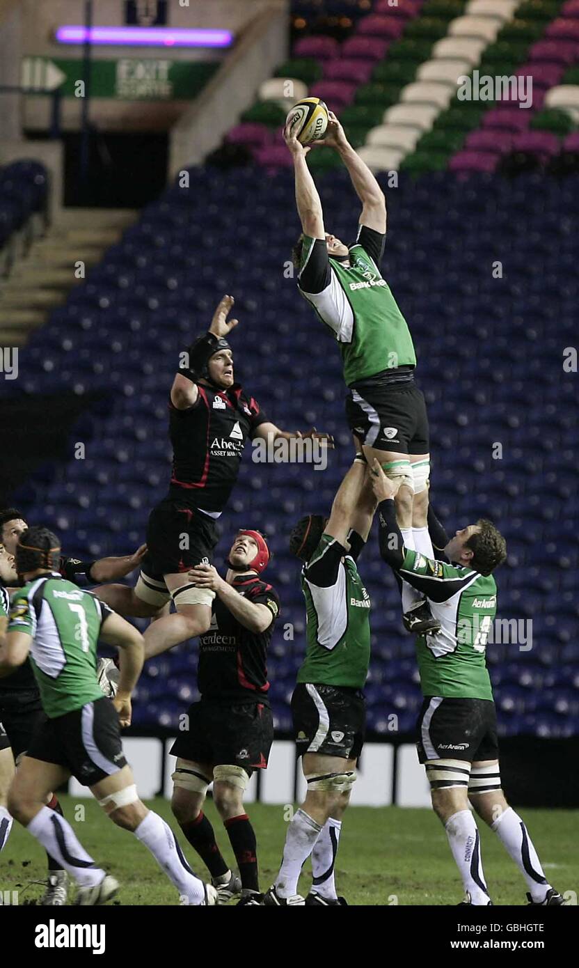 Rugby Union - Magners League - Edinburgh Rugby / Connacht - Murrayfield. Connacht vince la fila durante la partita della Magners League a Murrayfield, Edimburgo. Foto Stock