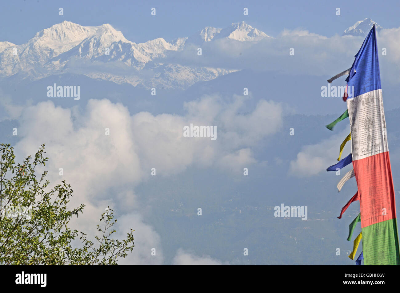 Panorama da Kaluk, West Sikkim, India Foto Stock